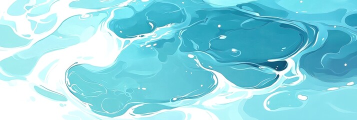 Wall Mural - Abstract water texture with shades of blue and white, ideal for background use.