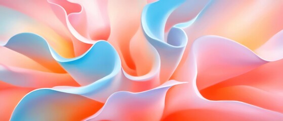 Wall Mural - abstract soft waves in gentle pastel colors, creating a serene and calming visual effect.