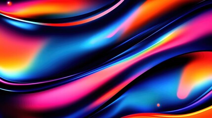 Wall Mural - Vibrant, flowing abstract background with dynamic colors in blue, pink, and orange hues.