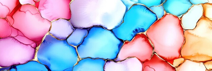 Wall Mural - colorful abstract alcohol ink background with playful swirls and textures, perfect for modern art an