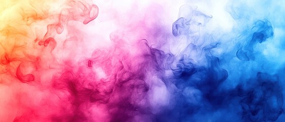 Wall Mural - Abstract colorful smoke background with vibrant hues of blue, pink, and yellow, perfect for artistic projects.