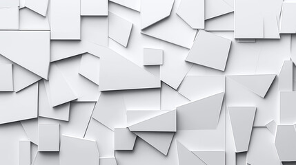 Wall Mural - abstract geometric background with overlapping white 3d rectangular and triangular shapes creating a