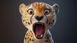 © mryanfahrudin1 - Animal funny cheetah open mouth shocked expression background wallpaper AI generated image