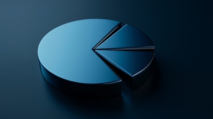 Fototapete - Metallic Pie Chart Model Representing Data Analysis and Business Insights in a Modern Aesthetic Design for Professional Use in Presentations and Reports
