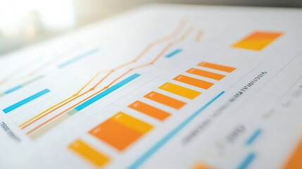 Aufkleber - A sleek progress chart design highlights upward trends while providing generous space for statistics and insights against a clean white backdrop.