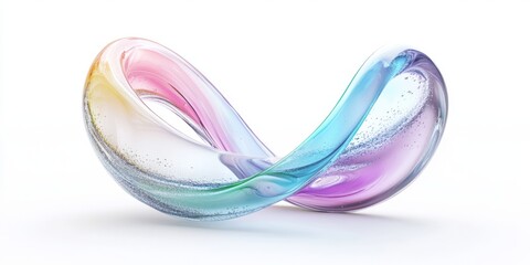 Wall Mural - this vibrant abstract art piece features a uniquely twisted gel form, showcasing dynamic colors and 