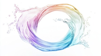 Wall Mural - this artwork showcases an abstract representation of colorful water splashes, highlighting fluid dyn