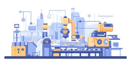 Aufkleber - Digital transformation in manufacturing technology, smart factory innovation -