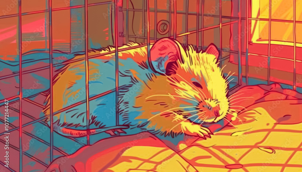 hamster in cage at summer suffering from heat wave with extreme hot ... - Temperature Settings For Hamster Cages And Tortoise Dens
