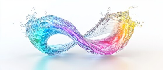 Wall Mural - an eyecatching and captivating abstract design that features a vibrant water splash, showcasing flui