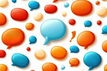 Aufkleber - A vibrant, colorful pattern of speech bubbles in various sizes and colors, representing communication and dialogue.