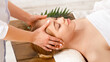 © Prostock-studio - Beauty treatments in spa. Professional doing facial massage for girl on wooden table, free space