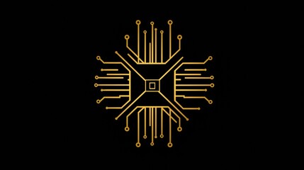 Aufkleber - This design features a microchip icon with intricate digital traces, showcasing the essence of modern electronics and technology. Generative AI