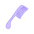 © Olya Grace - Lavender hair brush in doodle style. Hand drawn hair brush, perfect for showcasing hair brush features and enhancing hairstyle routines for smooth, manageable hair. Cute, doodle hairdressing tool.