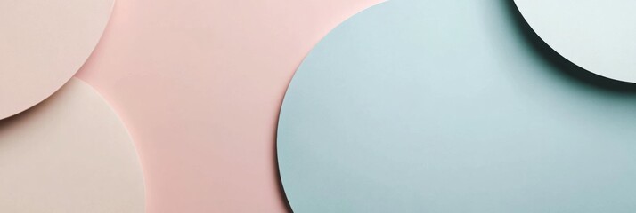 Aufkleber - Soft pastel shapes overlap on a smooth surface, creating a calming, minimalist design ideal for contemporary art and decor. Generative AI