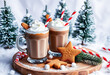 © sonygraphic - a cup of hot chocolate with whipped cream and decorations