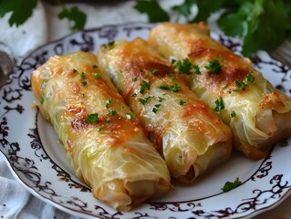 Wall Mural - Savory cabbage rolls with minced