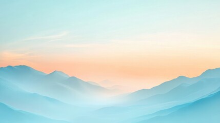 Wall Mural - smooth gradient blend of light blue and soft peach creating a gentle atmosphere