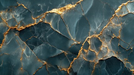 Close-up of blue and gold marble texture.