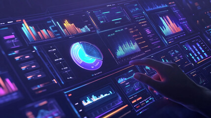 Digital Interface with Data Analytics  Charts  and Graphs