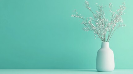 Wall Mural - clean solid light teal color background with a calm and modern appearance