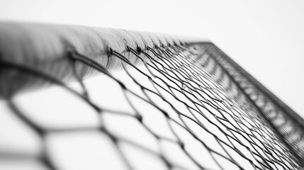 Black and White Soccer Goal Net Close up