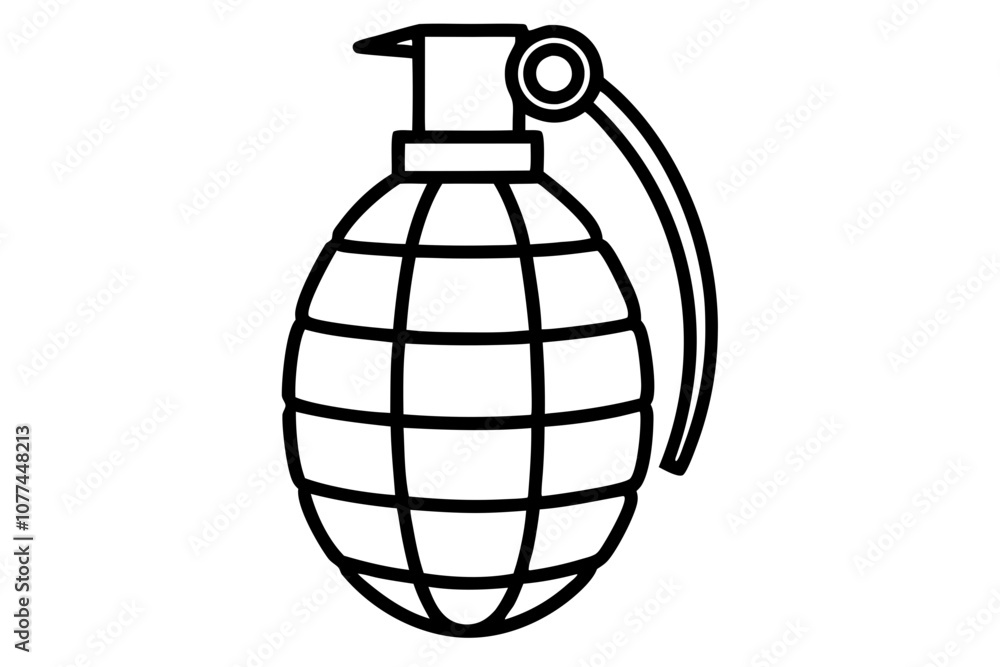 Hand Grenade Vector Illustration Detailed Line Drawing Design Stock ...