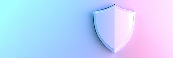Poster - A shield icon appears prominently against a blue-to-white gradient background, symbolizing security and protection in the digital realm. Generative AI