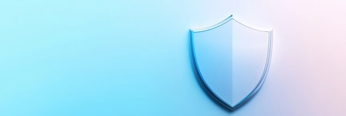 Aufkleber - Featuring a shield icon on a blue-to-white gradient, this visual represents essential cybersecurity services for protecting online assets. Generative AI