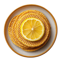 Poster - Honeycomb Pancakes with Fresh Lemon Slice