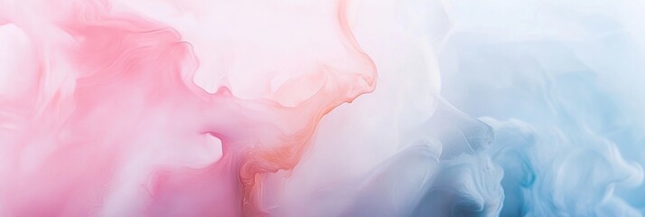 Poster - Blended pastel hues of pink and blue intertwine to form a calming abstract background ideal for artistic endeavors. Generative AI