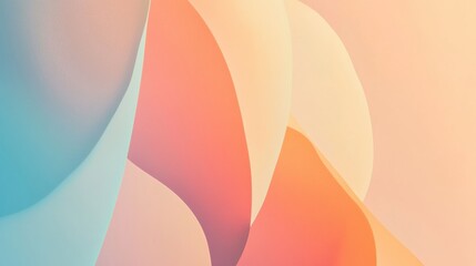 Leinwandbilder - Swirling soft shapes in pastel colors blend seamlessly, evoking tranquility and modern elegance in a serene environment. Generative AI
