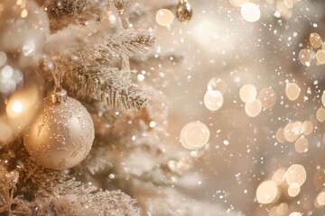 Wall Mural - a snow-laden white christmas tree stands majestically, embodying the serene beauty of a winter wonde