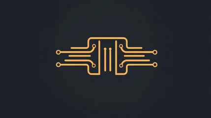 Leinwandbilder - A microchip icon is depicted with digital traces, symbolizing the connection between technology and innovation in electronics. Generative AI