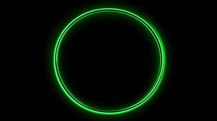 Wall Mural - green circle on a black background. the circle is glowing and he is a part of a larger image