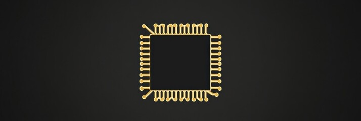 Fototapete - A microchip icon sits at the center, showcasing digital traces that signify technological advancement and connectivity in today's world. Generative AI