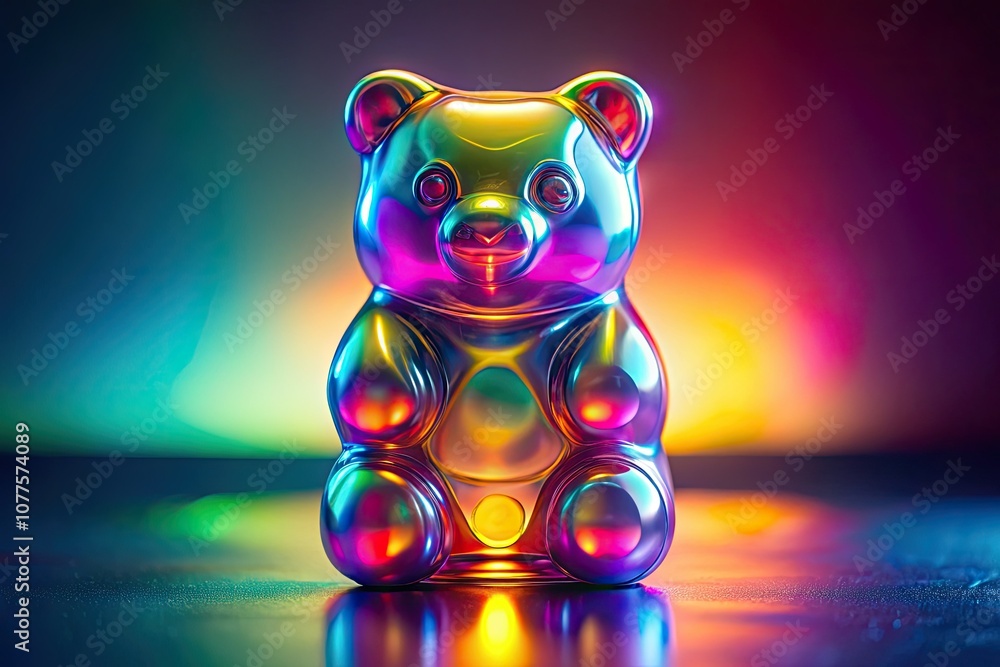 Futuristic Iridescent Gummy Bear on Gradient Background â€“ High ...