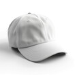 © Phetdaoheuang - A plain 3D-rendered white cotton baseball cap, laid flat on a white background with soft, even lighting.
