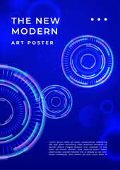 Wall Mural - Blue Pink And White Abstract Technology Cover Poster Design Background