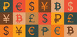 © The Laundry Room/Stocksy - Different Currencies Pattern with Warm Red and Brown Tones