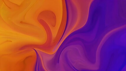 Wall Mural - Vibrant abstract swirl of orange and purple hues creating a dynamic visual flow.