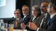 © keiron - Dynamic Business Meeting Featuring Diverse Panel of Industry Experts Engaging in Leadership and Innovation Discussions