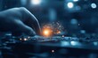 © AhmadTriwahyuutomo - A hand interacts with digital elements, creating a glowing effect against a blurred background, symbolizing technology and innovation.