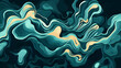 © CHURIN - Abstract swirling pattern of teal, blue and beige colors.