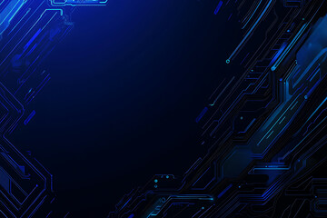 Futuristic vector illustration of a blue circuit board with intricate digital tech elements, perfect for advanced technology backgrounds.	
