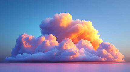 Wall Mural - Abstract Cloudscape with Golden Hues - 3D Illustration