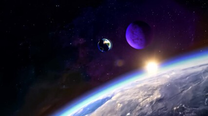 Wall Mural - stunning zoom from earth to the expansive galaxy beyond generative ai