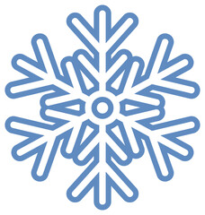Wall Mural - Blue snowflake flat icon isolated on white background.