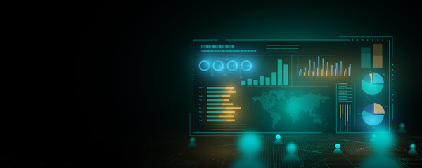 Wall Mural - technology background picture network graph business analysis finance stocks