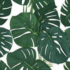 Wall Mural - tropical leaves background